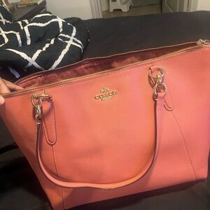 Coach Coral Leather Tote Bag
